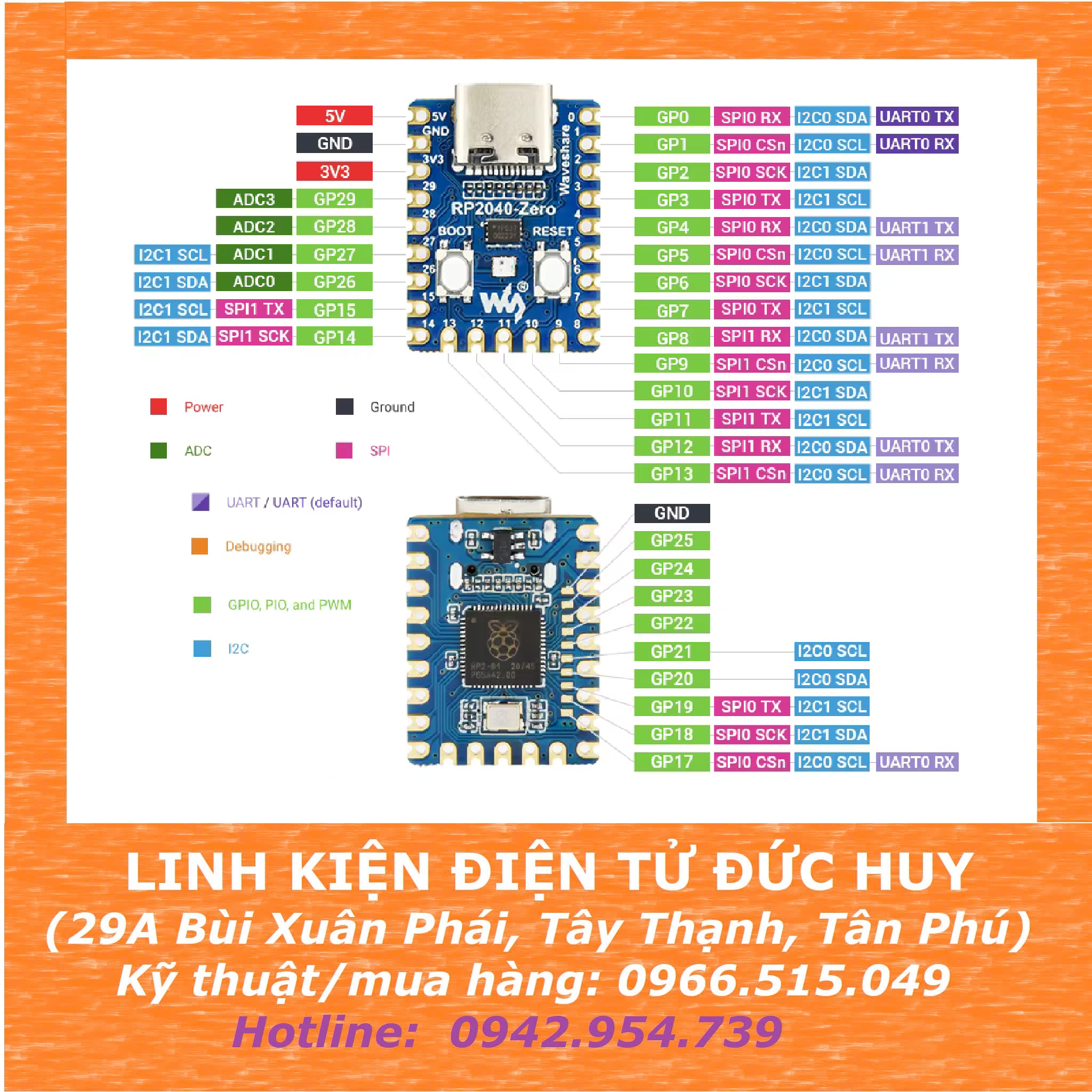 Mạch Raspberry Pi MẠCH RASPBERRY PI RP2040 ZERO – LINH KIỆN ĐIỆN TỬ ĐỨC HUY (29A BÙI XUÂN ...