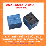 Relay 12VDC, 5 CHÂN (1NO+1NC)