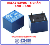 Relay 3VDC, 5 CHÂN (1NO+1NC)