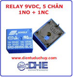 Relay 9VDC, 5 CHÂN (1NO+1NC)