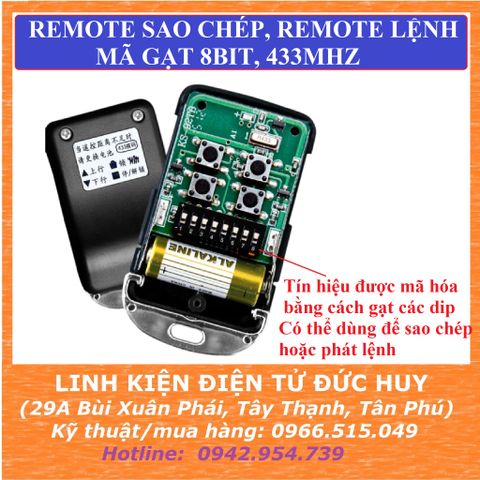 REMOTE SAO CHÉP, REMOTE LỆNH MÃ GẠT 433MHZ 315MHZ