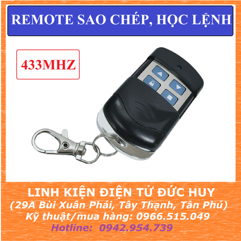 REMOTE SAO CHÉP, HỌC LỆNH 4 NÚT 433MHZ