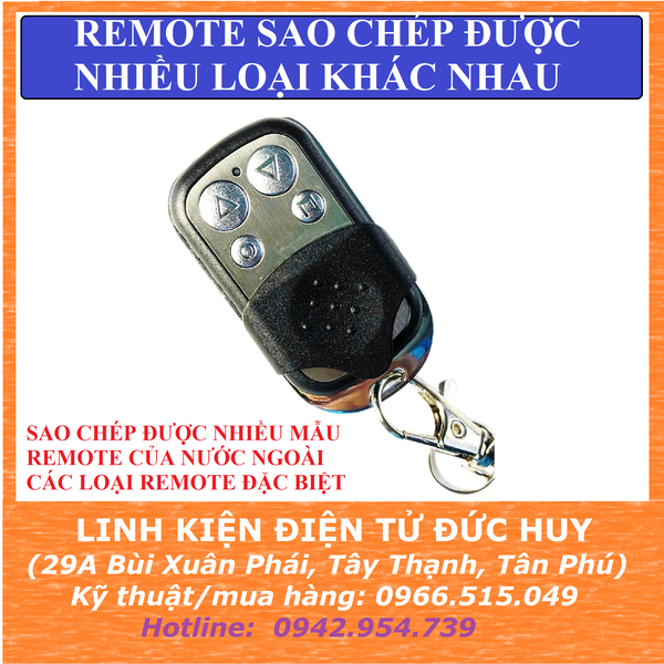 REMOTE 4 NÚT SAO CHÉP NHIỀU LOẠI REMOTE 433MHZ