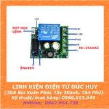 MẠCH BẬT TẮT 1 THIẾT BỊ BẰNG REMOTE, 433MHZ, HỌC LỆNH, 90~256VAC