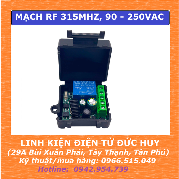 Mạch điều khiển từ xa 1 thiết bị 315MHZ, HỌC LỆNH, 90~256VAC