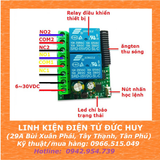 MẠCH BẬT TẮT 2 THIẾT BỊ BẰNG REMOTE, 433MHZ, HỌC LỆNH, 6~30VDC