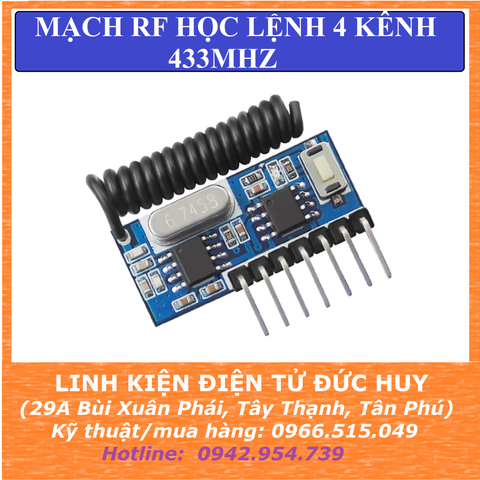 MẠCH RF HỌC LỆNH 4 KÊNH 433MHZ RX480E