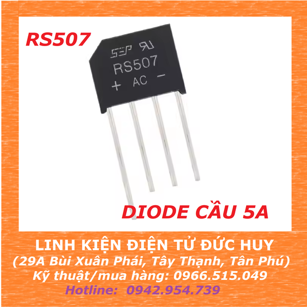 DIODE CẦU 5A 700V RS507