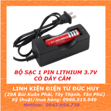 Bộ sạc 1 pin lithium 18650 3.7V, có dây cắm