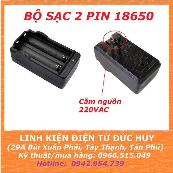 Bộ Sạc 2 Pin 18650