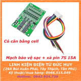 MẠCH BẢO VỆ SẠC & XẢ 7S PIN LITHIUM ION 18650, HX-7S-TY-T20, ĐIỆN ÁP 25.9V 29.4V, DÒNG XẢ LIÊN TỤC 15A, CÓ CÂN BẰNG DÒNG ĐIỆN