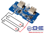 BOARD MẠCH SẠC DỰ PHÒNG 2 ĐẦU RA USB, ĐIỆN ÁP VÀO 3.2-4.2V, ĐIỆN ÁP RA 5V - 2A, KÍCH THƯỚC 69 X 32MM