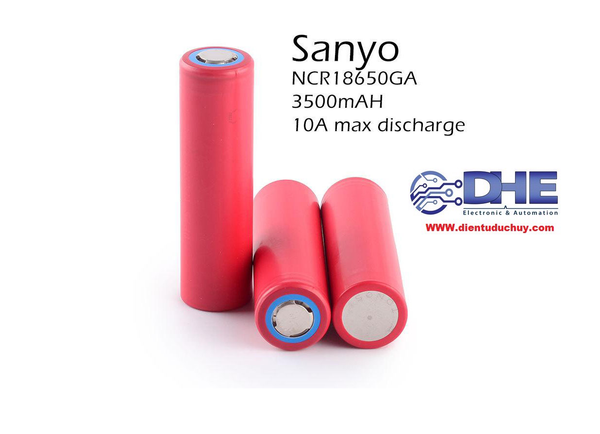 PIN SẠC LITHIUM ION 18650 SANYO NHẬP KHẨU CHẤT LƯỢNG CAO NCR18650GA 3000mAh - 3.7V, DÒNG XẢ LIÊN TỤC 10A