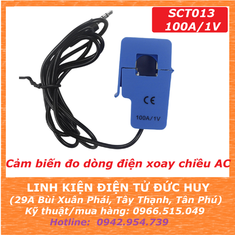 Cảm biến dòng điện AC, ampe kẹp 100A SCT013 100A/1V