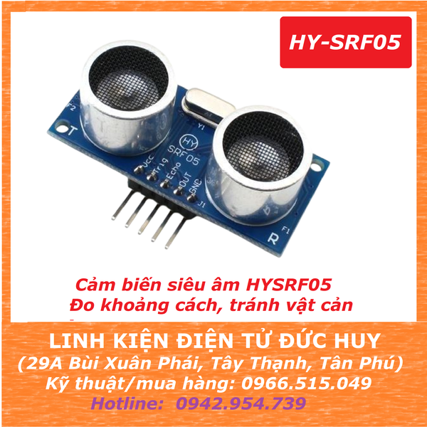 Cảm biến siêu âm HY SRF05, đo khoảng cách, tránh vật cản