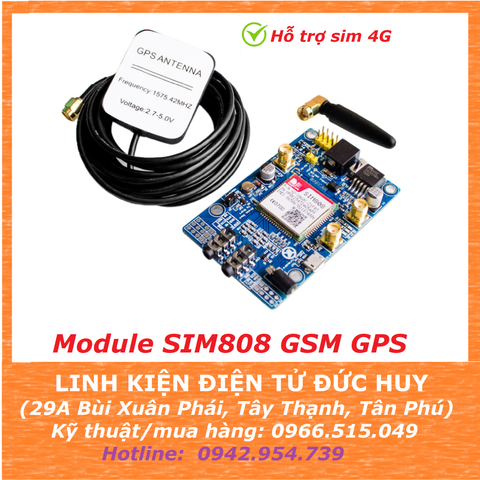 SIM808 GSM/GPRS/GPS/BLUETOOTH HỖ TRỢ 2G/3G/4G KÈM ĂNG TEN GPS