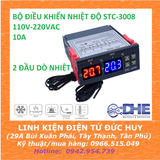STC3008 ĐIỀU KHIỂN NHIỆT ĐỘ 110V-220VAC 10A, 2 ĐẦU DÒ NHIỆT