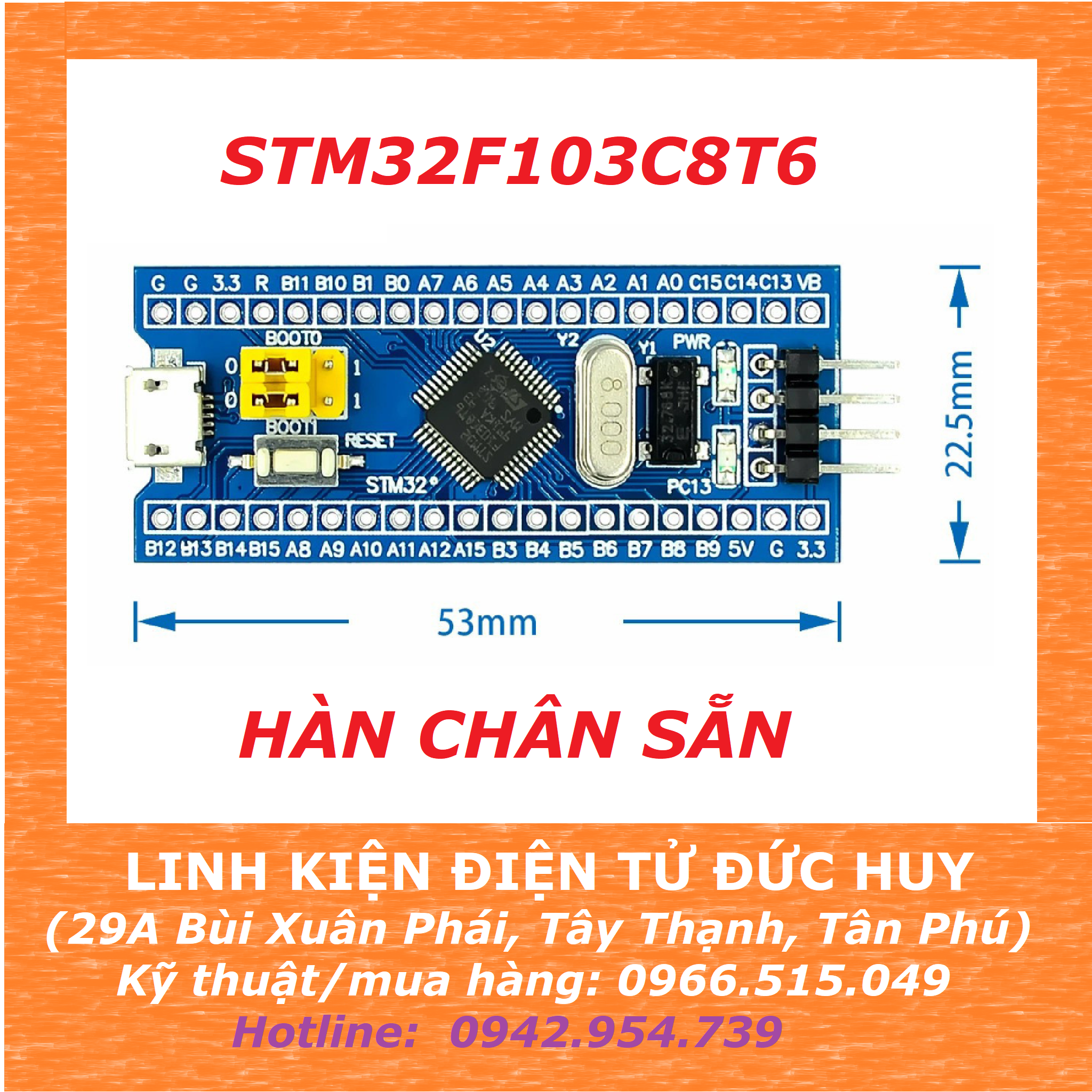 STM32F103C8T6 Blue Pill KIT PHÁT TRIỂN ARM – LINH KIỆN ĐIỆN TỬ ĐỨC HUY ...