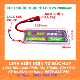 PIN LIPO 2S 7.4V 2800MAH, XẢ 30C