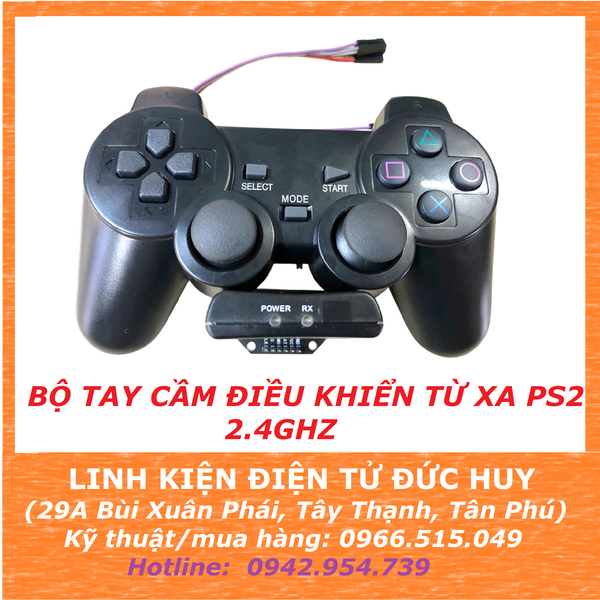 BỘ TAY CẦM ĐIỀU KHIỂN TỪ XA PS2 2.4GHz CHO ARDUINO ( BAO GỒM TX VÀ RX )