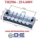 Cầu đấu dây Terminal block TB2506 - 25A/600V (6 cọc)