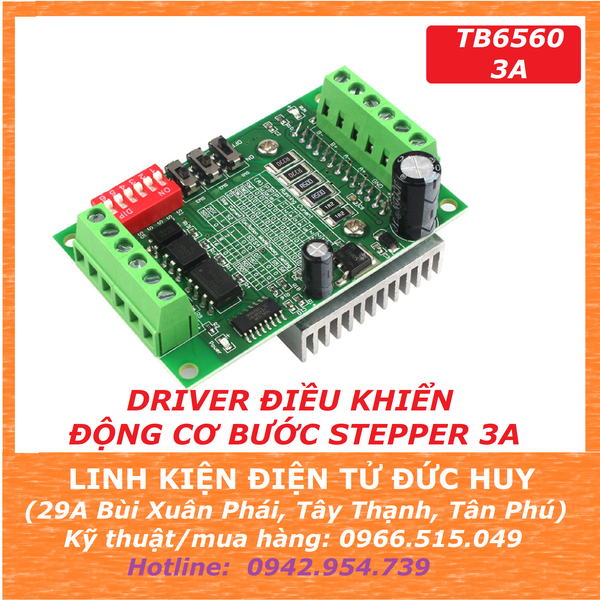MẠCH DRIVER TB6560 ĐIỀU KHIỂN ĐỘNG CƠ BƯỚC STEPPER 3A
