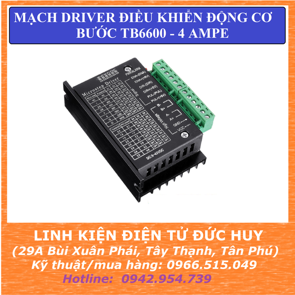 DRIVER MẠCH ĐIỀU KHIỂN ĐỘNG CƠ BƯỚC TB6600 4A 9~42VDC