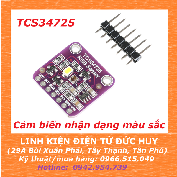 TCS34725 Mạch cảm biến nhận dạng màu sắc, giao tiếp I2C