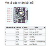 TCS34725 Mạch cảm biến nhận dạng màu sắc, giao tiếp I2C