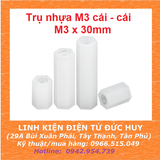 Trụ nhựa M3, cái - cái (2 đầu cái), dài 30mm