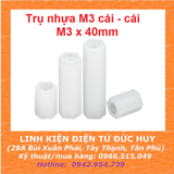 Trụ nhựa M3, cái - cái (2 đầu cái), dài 40mm