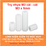 Trụ nhựa M3, cái - cái (2 đầu cái), dài 5mm
