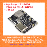 MẠCH TP4056 SẠC PIN 18650, TĂNG ÁP 4V~28V/2A CỔNG TYPE C
