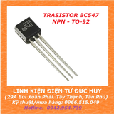 Transistor BC547 NPN, KIỂU CHÂN TO-92