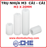 Trụ nhựa M3, cái - cái (2 đầu cái), dài 20mm