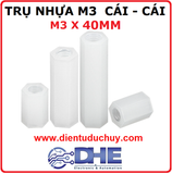 Trụ nhựa M3, cái - cái (2 đầu cái), dài 40mm