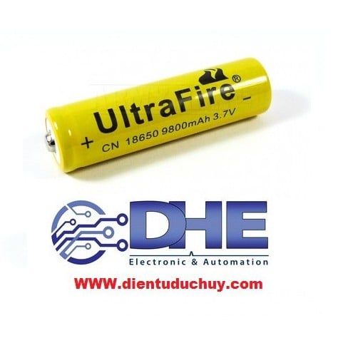 1 PIN SẠC LITHIUM ULTRAFIRE 18650 - ĐIỆN ÁP DANH ĐỊNH 3.7V, SẠC ĐẦY 4.2V - DUNG LƯỢNG TỐI ĐA 9800MAH