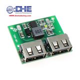 MẠCH HẠ ÁP DC - DC, SẠC ĐIỆN THOẠI 2 ĐẦU RA USB, ĐIỆN ÁP VÀO 6-24V, ĐIỆN ÁP RA 5V, CÓ ĐÈN BÁO, ĐẦU RA MẠ VÀNG TIÊU CHUẨN