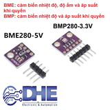 GY BME280 5V CẢM BIẾN NHIỆT ĐỘ, ĐỘ ẨM VÀ ÁP SUẤT KHÍ QUYỂN