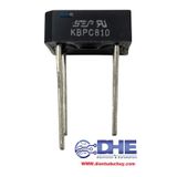 BỘ 3 DIODE CẦU CHỈNH LƯU KBPC810, DÒNG ĐIỆN 8A, ĐIỆN ÁP TỐI ĐA 700V, LOẠI 4 CHÂN VUÔNG