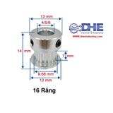 PULEY GT2 - 16 RĂNG - Φ14MM, BẢN RỘNG 6MM, ĐƯỜNG KÍNH TRỤC NHIỀU LỰA CHỌN 4MM/5MM/6MM