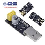 MODULE THU PHÁT WIFI ESP-01 ESP8266 + ADAPTER GIAO TIẾP MÁY TÍNH + ĐẾ RA CHÂN