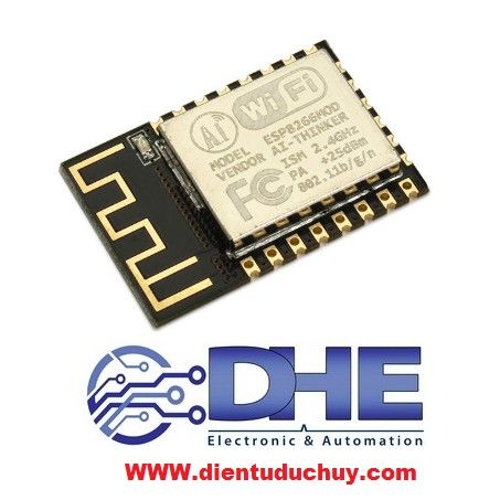 MẠCH WIFI MODULE CHƯA RA CHÂN  ESP-12F (CHIP XỬ LÝ ESP8266) + ĐẾ RA CHÂN