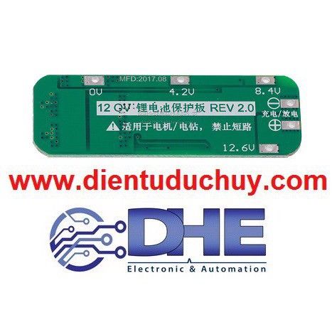 MẠCH SẠC VÀ BẢO VỆ PIN LITHIUM BMS 3 SERIES (3S) 12.6V - BẢO VỆ DÒNG XẢ TỐI ĐA 20A