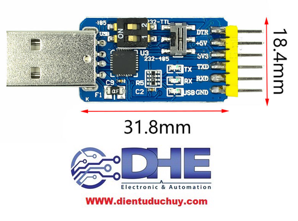 MẠCH GIAO TIẾP USB RS232 RS485 TTL (TÍCH HỢP CHỨC NĂNG 6 MODULE)