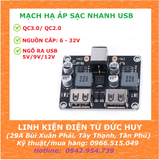 MẠCH HẠ ÁP SẠC NHANH 2 CỔNG USB QC3.0/QC2.0