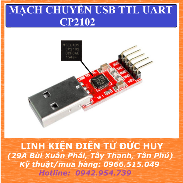 MẠCH CHUYỂN USB UART TTL chip CP2102, MẠCH NẠP CHO ARDUINO PROMINI, ESP8266....