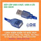 DÂY CÁP USB A ĐỰC SANG USB A CÁI DÀI 30CM