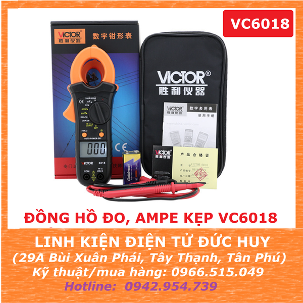 Ampe kẹp đo dòng điện kỹ thuật số VICTOR VC6018 (Hàng tốt chất lượng cao)