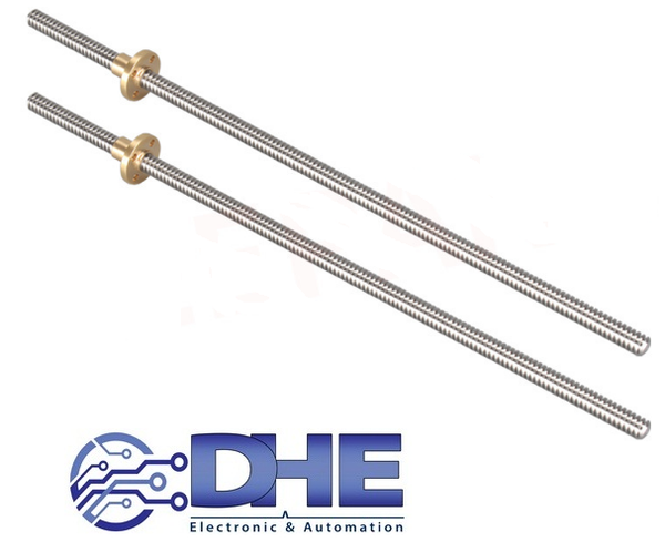 Vít me T8 - Bước 2mm - Dài 300mm - Mạ crom chống oxy hóa